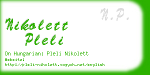 nikolett pleli business card